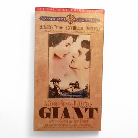 *NEW* GIANT Movie 1956 VHS 2-Tape Set ELIZABETH TAYLOR ROCK HUDSON JAMES DEAN - Picture 1 of 3